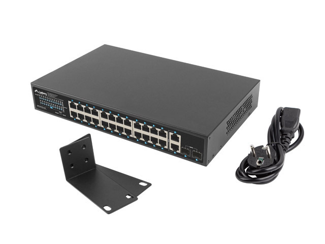 Lanberg switch, 24*1GB PoE+/2*GB/2*SFP rackmountable, 360W