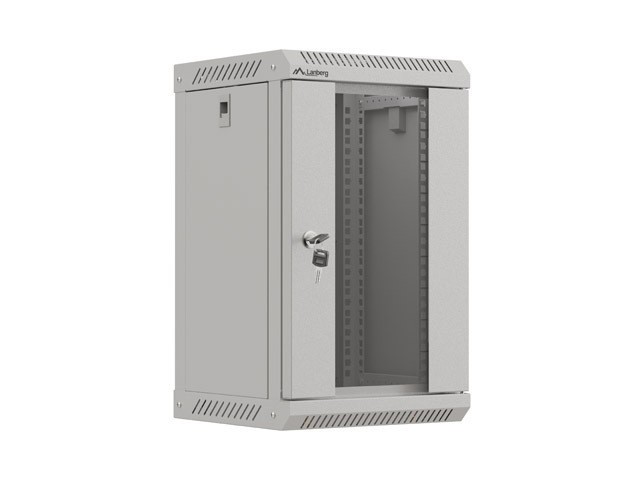 Lanberg 10" wall-mount rack cabinet 9U/300*300 with glass door, grey, flatpack