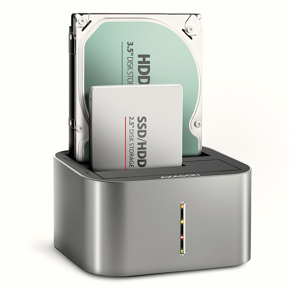 Axagon dual USB-C 5Gbps docking station for up to two 2.5"/3.5" SATA HDD/SSD