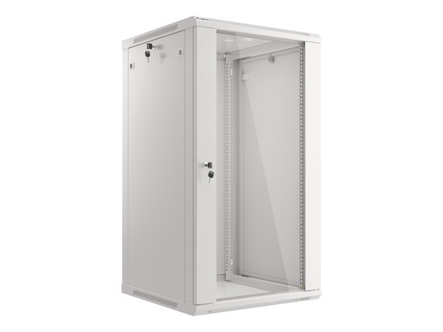 Lanberg 19&quot; wall-mount rack cabinet, 22U/600*600 with glass door, gery V2, flat pack