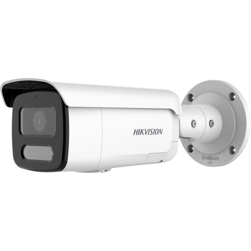 Hikvision valge IP kaamera toru, 4MP, valge Hybrid Light, 4mm, IR+valge valgus,IP67, kõlar, mikrofon, alarm i/o