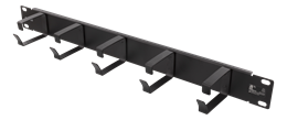 19" 1U kaablisuunaja, 5 rõngaga, metall, must