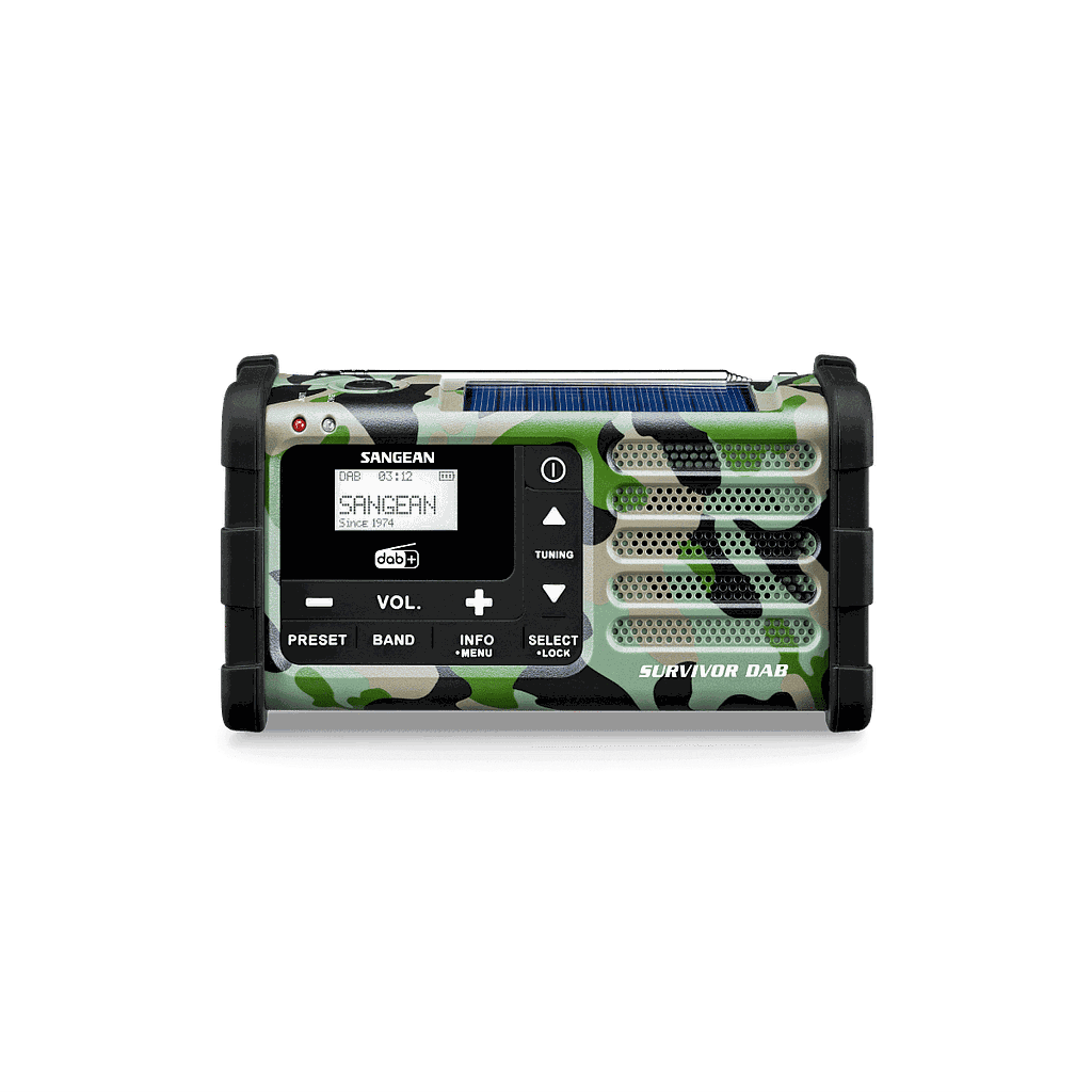 Sangean mitmetoitega DAB+/FM-RDS raadio, kamuflaaž