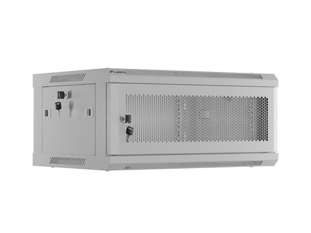 Lanberg 19" wall-mount rack cabinet, 4U 600*450 with mesh door, grey, flat-pack