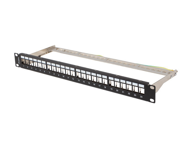 Lanberg 19" 1U patch panel, blank, FTP for keystone modules, black