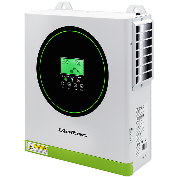 Qoltec hybrid off-grid solar inverter 1500W, 100A, 12V, MPPT, sinus, Wi-Fi option, power factor 1.0