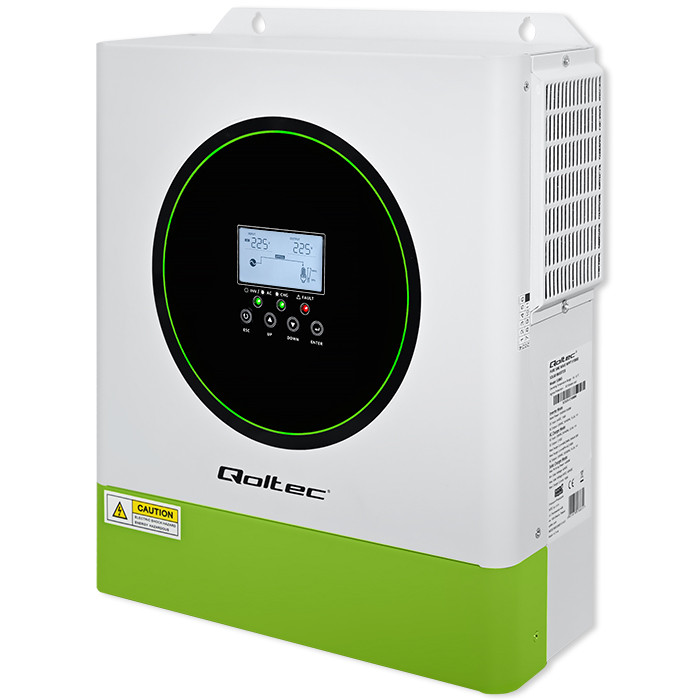 Qoltec hybrid off-grid solar inverter 3500W, 100A, 24V, MPPT, BMS, sinus, Wi-Fi option, power factor 1.0