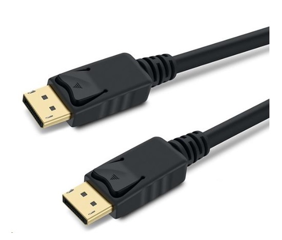 Premium cord 8K DisplayPort 1.3/1.4 cable M/M 2m, male to male, 32.4 Gbps, video 8K@30Hz, 5K@60Hz, 4K@120Hz 2160p, HDCP 2.2, gold-plated connectors, black 