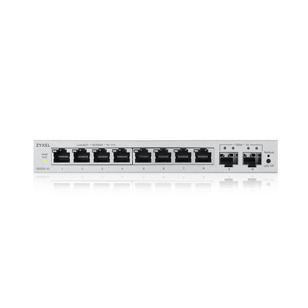 GS1200-10, 8 port Gigabit webmanaged switch with 2*SFP uplink