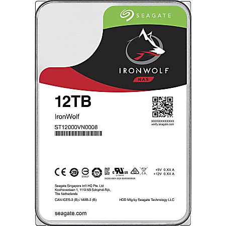Seagate IronWolf 12TB 7200rpm 256MB cache SATA 6.0Gb/s 3.5" HDD