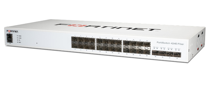 FortiSwitch-424E-Fiber Layer 2/3 FortiGate switch controller compatible switch with 24*GE SFP ports, 4*10 GE SFP+ uplinks