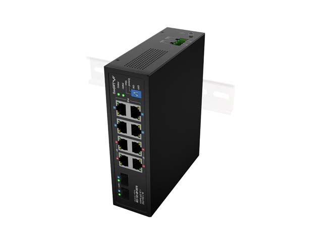 Unmanaged 10-port GE DIN rail switch, 4*PoE+, 4*PoE++, 2*SFP