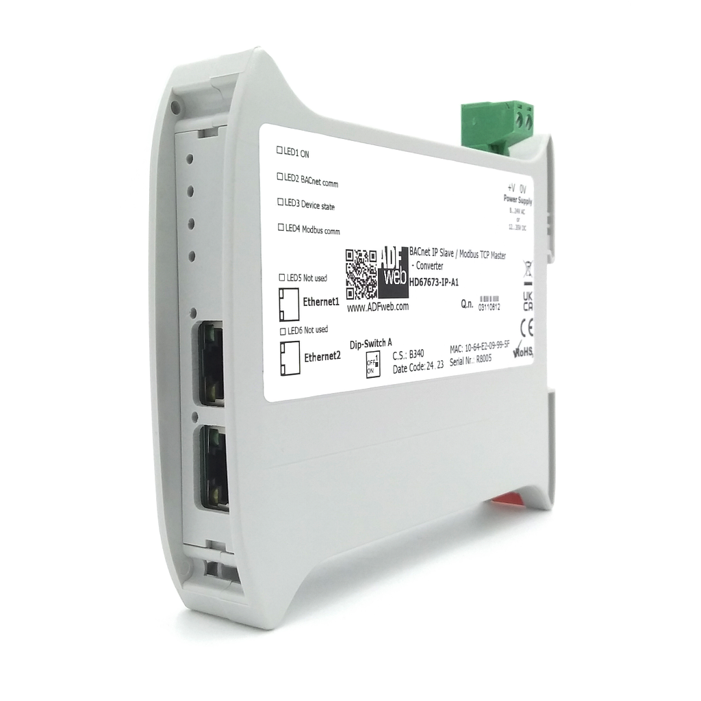 BACnet IP slave to Modbus TCP master converter