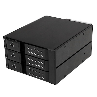 3 bay 3.5" SATA III/SAS II HDD aluminium trayless hot swap mobile rack backplane, 6Gbps, 2*5.25"