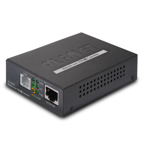 Planet 1-port 10/100/1000T Ethernet to VDSL2 converter -30a profile w/ G.vectoring, RJ11