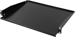 19" 1U fixed shelf, 38.1cm depth, 8kg max, black RAL9004