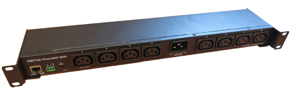 NETIO PowerPDU 8QS is smart 19" 1U PDU with RJ45 LAN &amp; web interface. 8 power outputs (C13) / 1 power input (C20). Total &amp; Output 1 metering, each output can be switched individually, ZVS. Several M2M APIs (SNMPv1 &amp; MQTT-flex supported), NETIO Coud. 19" montage holders included. EU power-cable included.