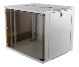 19" 9U seadmekapp seinale või alusele, 540*450mm, klaasuksega, hele