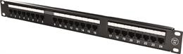 19" patch panel, 24*RJ45, CAT6A, UTP, 1U, 10GBPS, crown terminals, metal, must