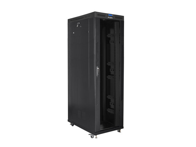 Lanberg 19&quot; v2 free-standing rack cabinet, 42U/800*1200 with glass door (flat pack), LCD, black