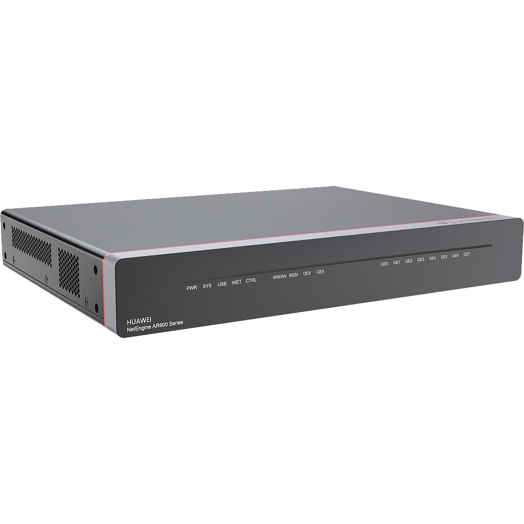 Huawei AR651 router, 2*GE combo WAN, 8*GE LAN, 1*USB2.0, 1*MIC slot