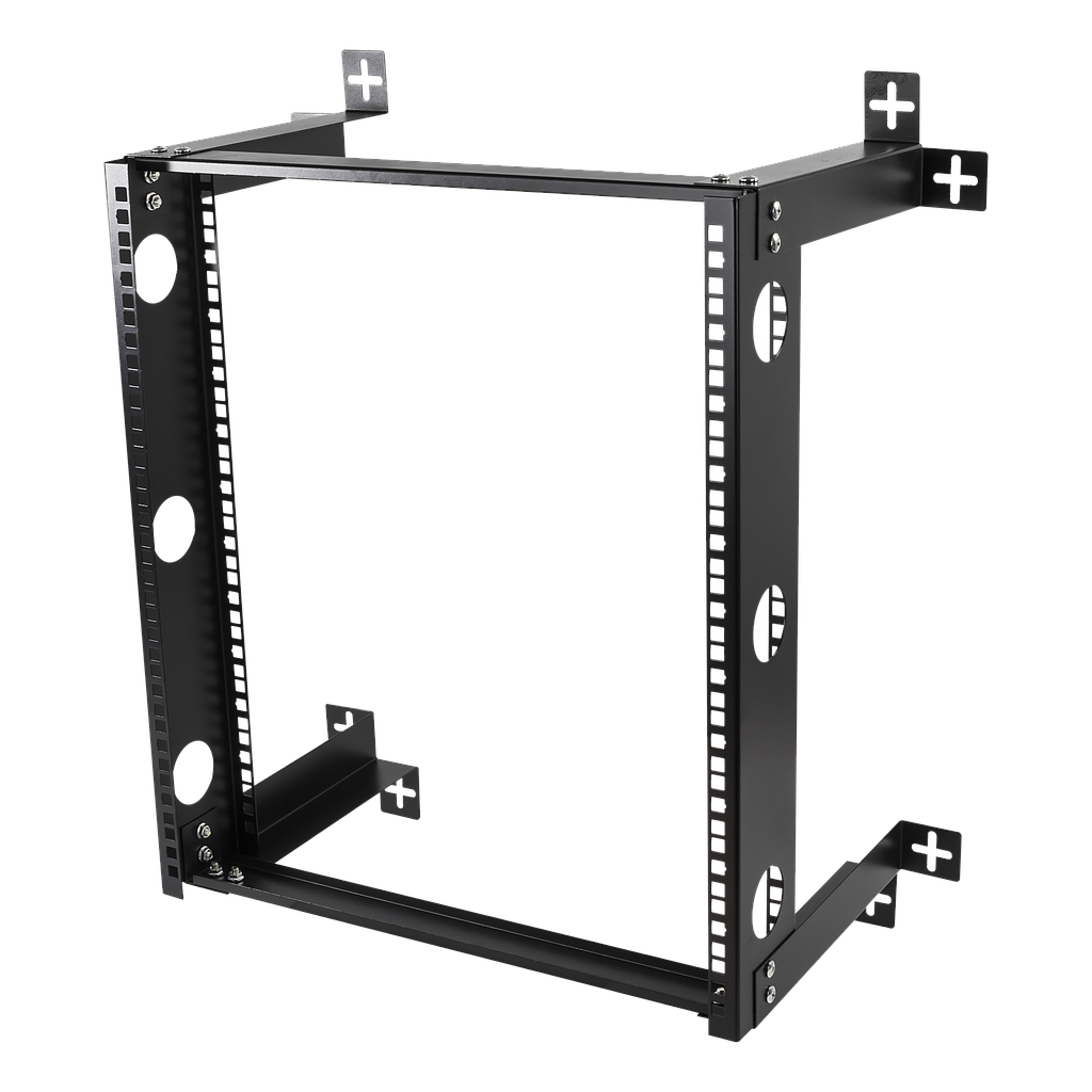 19" 12U terasest seinaräkk 60kg koormusele, LxSxK: 490x300x567mm, paigalsuskomplekt, must