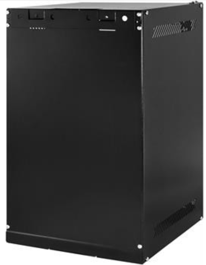 Toten wall cabinet 10" 6U 280*310, glass door, black. Flat pack.