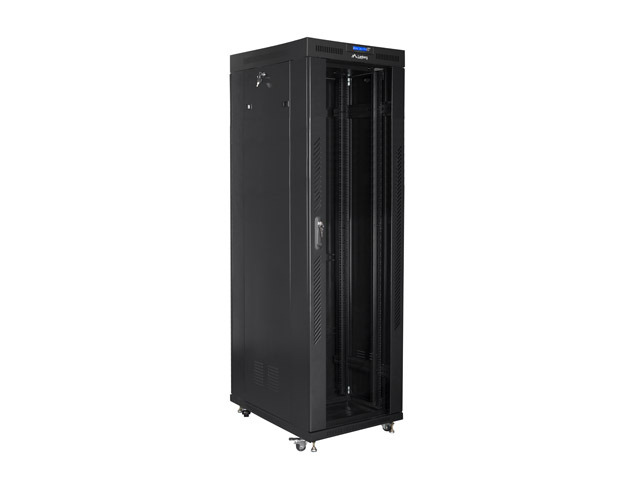 Lanberg free-standing rack 42U*800*800 19" with glass door, LCD, black, flat pack