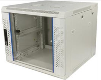 19" 9U seadmekapp seinale, 600*600, klaasuks + tagumine uks, hele (RAL7035), kuni 60kg