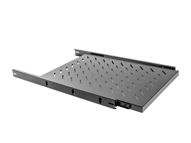 Lanberg sliding shelf for 19&quot; rack cabinets, 1U/465*750mm, max load capacity up to 60kg, black