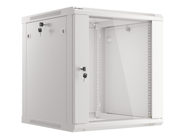 Lanberg 19&quot; wall-mount cabinet 12U/600*600 with glass door (flat pack), grey