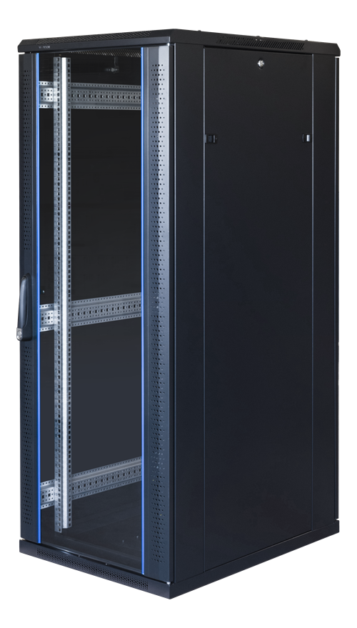 Toten System G 19" floor cabinet 32U/600*1000, front door with glass, perforated rear door, black