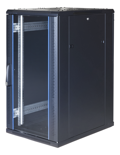 Toten System G 19" floor cabinet 22U/600*1000, glass front door, perforated rear door, black