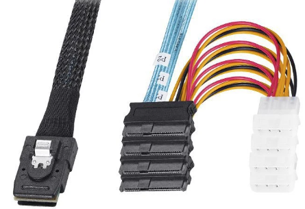 Internal Mini SAS 36pin SFF-8087 to 4 SAS 29pin SFF-8482 connector with 4pin power cable for server SSD/HDD