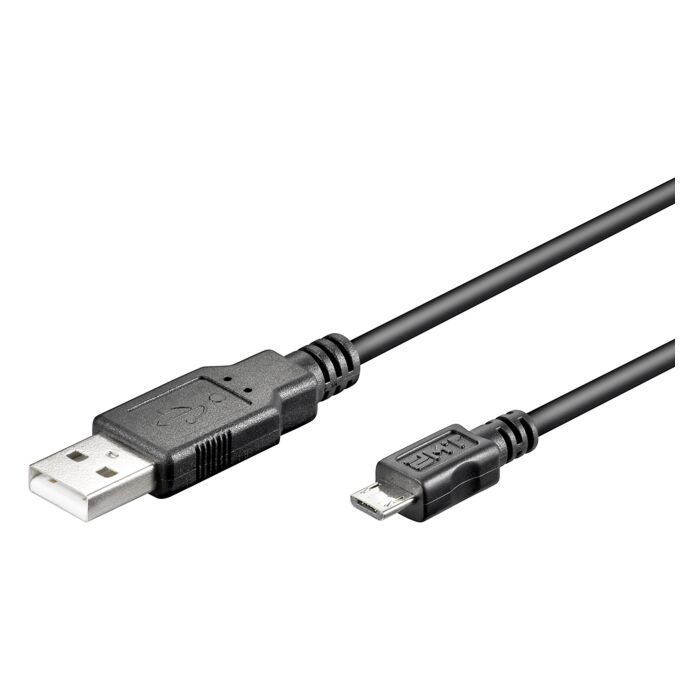 USB 2.0 kaabel A - Micro B 0.3m, must