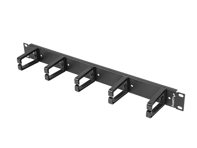Lanberg 19&quot; cable management panel with 5 plastic holders 1U type B black
