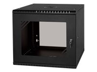 Netrack hanging cabinet ECO-Line rack 19" 9U / 450mm - black glass door