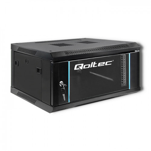 Qoltec rack cabinet 19" | 4U | 600 x 280 x 450 | black | hanging