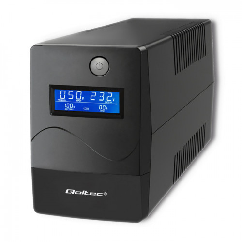 Qoltec Monolith line-interactive UPS 850VA/480W | LCD | USB | RJ45