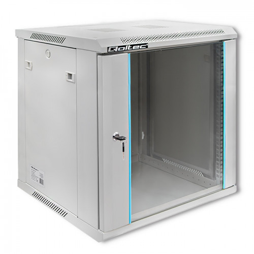Qoltec rack cabinet 19&quot; | 12U | 600*635*450 | grey | hanging