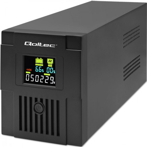 Qoltec line-interactive UPS Monolith 1500VA/900W, LCD, USB, RJ45