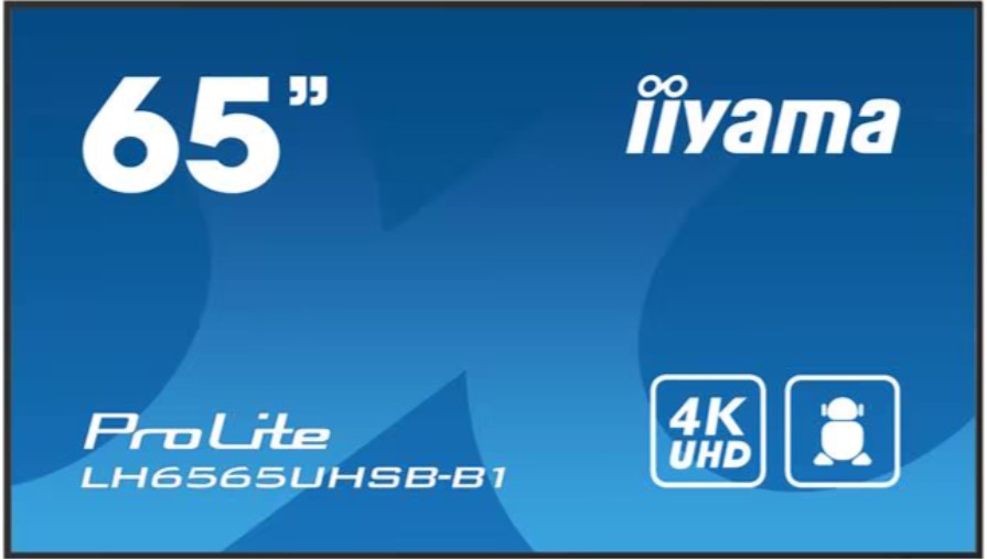 iiyama ProLite 65&quot; IPS Professional Digital Signage display with 24/7, 4K UHD &amp; 800cd high brightness, Android OS