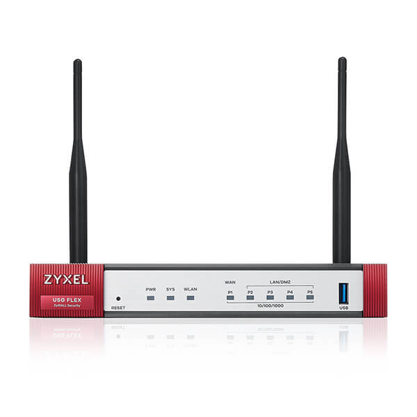 ZyXEL USG Flex 50 series, 10/100/1000, 1*WAN, 4*LAN/DMZ ports, WiFi 6 AX1800, 1*USB (device only)
