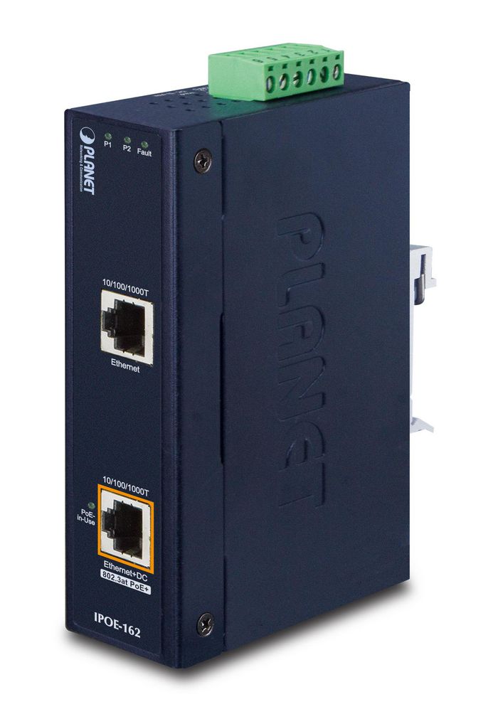 Planet industrial IEEE 802.3at Gigabit PoE Plus injector (mid-span)