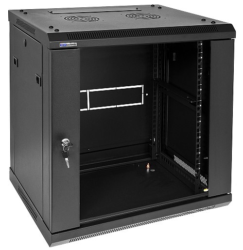 Toten 19" 12U wall cabinet, 600*450mm, glass door, black