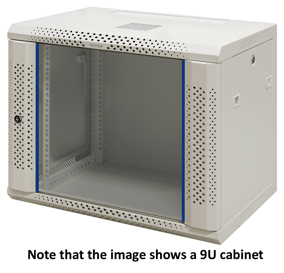 Toten 19" 12U wall cabinet, 600*450mm, glass door, white