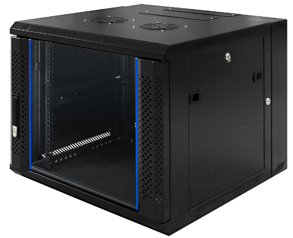Toten 19” wall cabinet 6U, system Z, 600*600, glass door, black