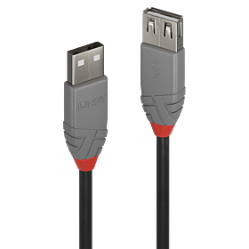 Lindy 5m USB 2.0 Type A extension cable, Anthra line