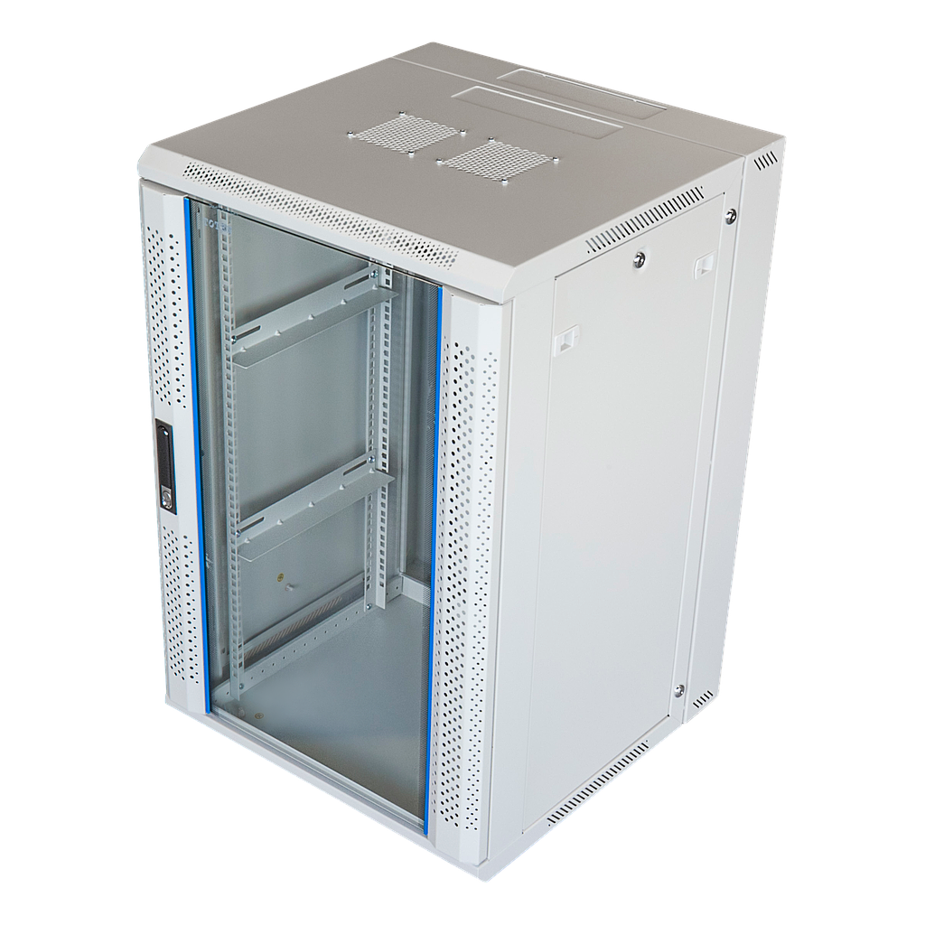 Toten 19" wall cabinet 18U, system Z, 600*600, glass door, white