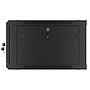 Lanberg 19" wall-mount rack cabinet, 6U/600*600 with metal door (flat pack), black